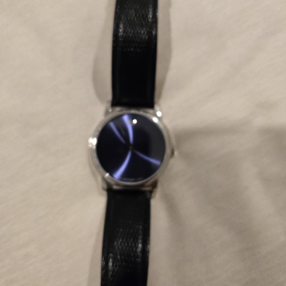 Movado Silver and Blue Dial Watch with Black Strap-BRAND NEW - Picture 6 of 11